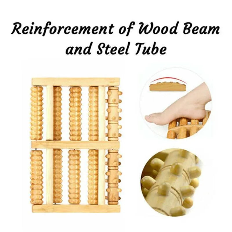 Large Wooden Foot Roller Relaxation Tool for Home or Office Use