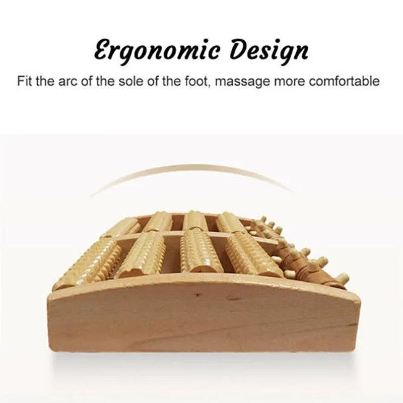 Large Wooden Foot Roller Relaxation Tool for Home or Office Use