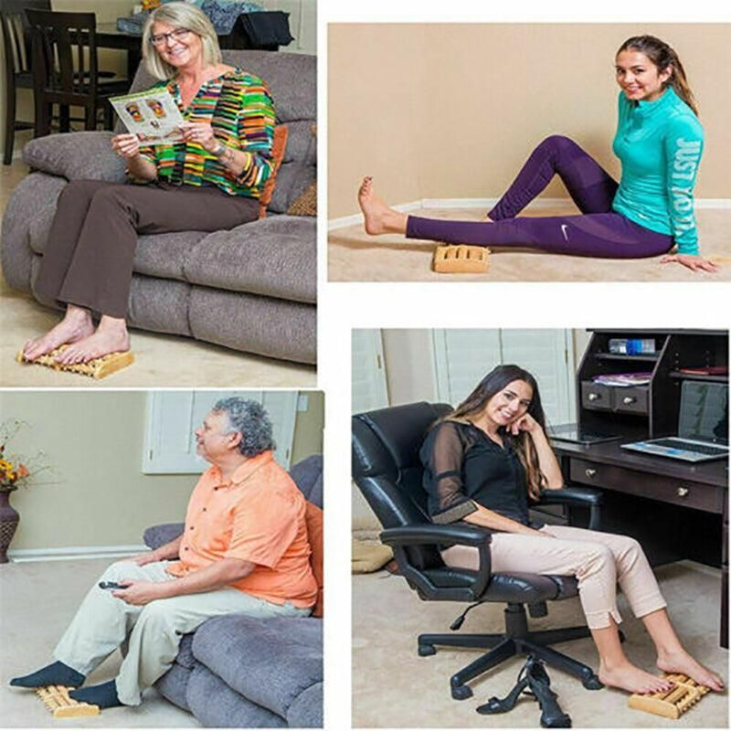 Large Wooden Foot Roller Relaxation Tool for Home or Office Use