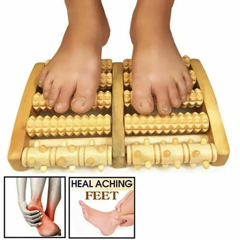 Large Wooden Foot Roller Relaxation Tool for Home or Office Use