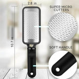 Stainless Steel Foot File Scraper Grater Pedicure Rasp Callus Remover Tool - Rose Red - Top-Down View