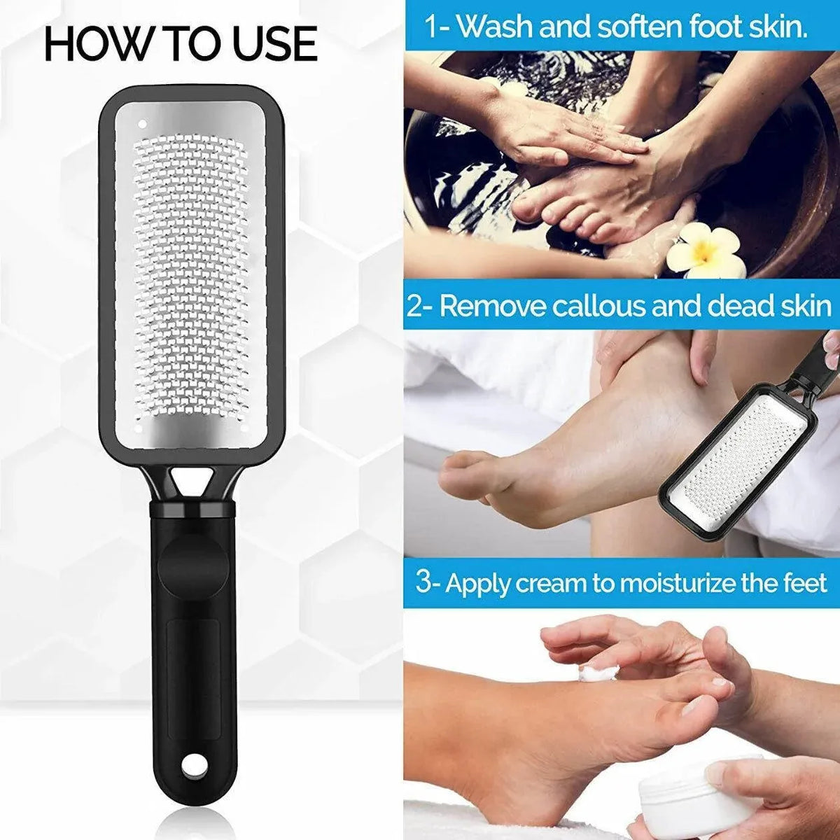 Stainless Steel Foot File Scraper Grater Pedicure Rasp Callus Remover Tool - Rose Red