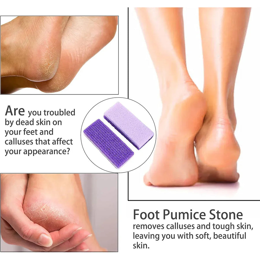 4X Pumice Foot Stone File Exfoliate Rasp Dead Skin Scrub Pedicure Remove Sands