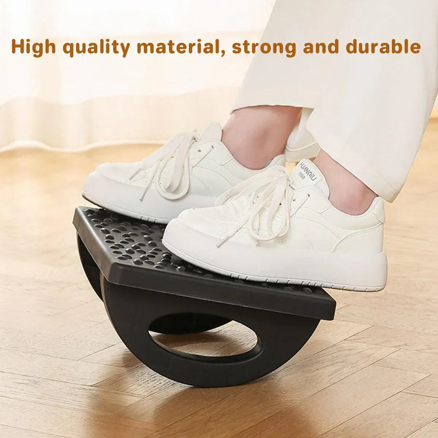 Foot Rest Stool Office Computer Desk Footrest Comfort with Massage Point Household - Black