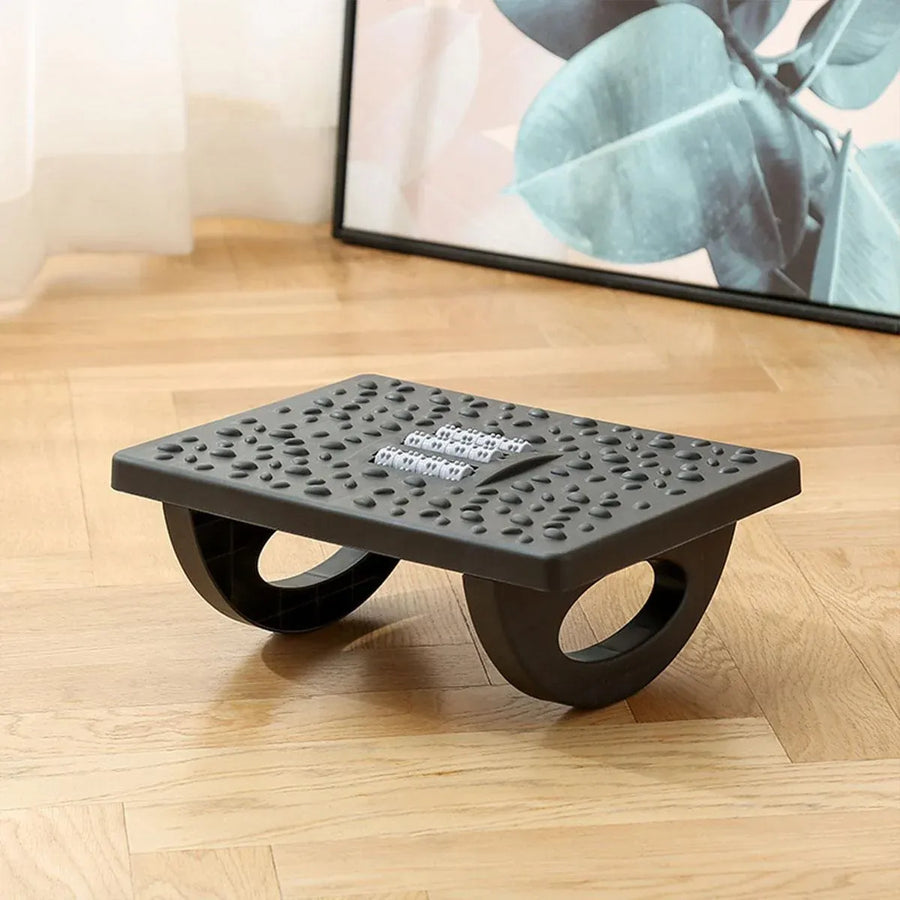 Foot Rest Stool Office Computer Desk Footrest Comfort with Massage Point Household - Black