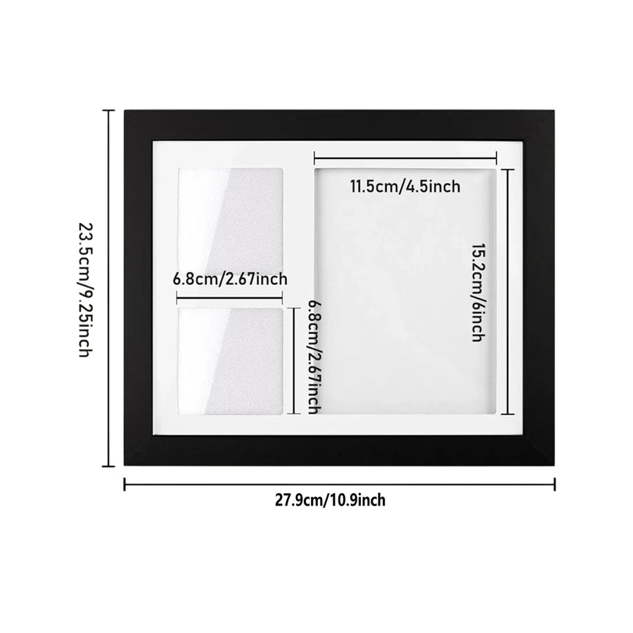 Keepsake DIY Handprint Footprint Photo Frame Kit for Pets or Memories - Black