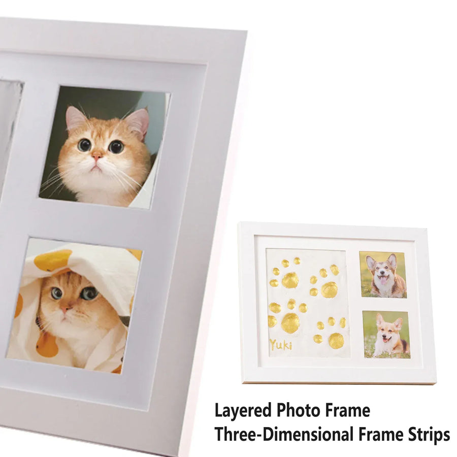 Keepsake DIY Handprint Footprint Photo Frame Kit for Pets or Memories - Black