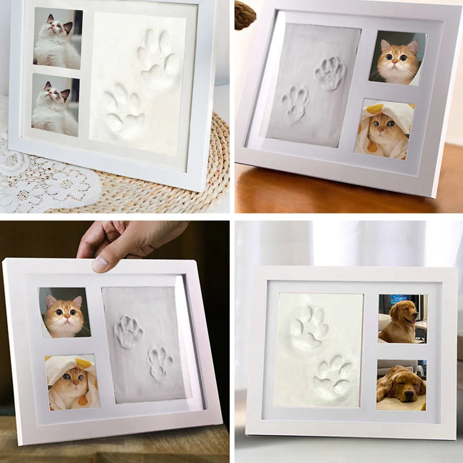 Keepsake DIY Handprint Footprint Photo Frame Kit for Pets or Memories - Black