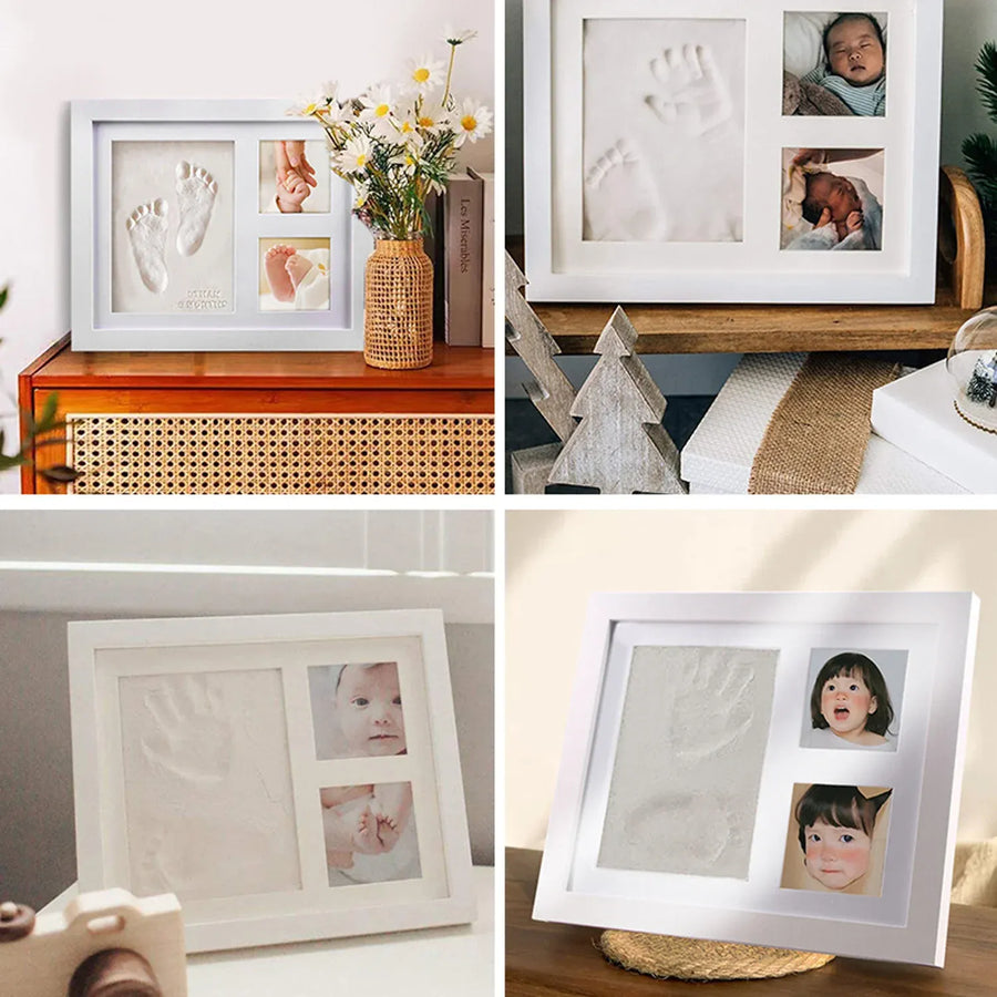 Keepsake DIY Handprint Footprint Photo Frame Kit for Pets or Memories - Black