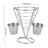 French Fries Basket Stand Tapered Snack Holder Serving Basket for Fries Snacks - Side View