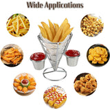 French Fries Basket Stand Tapered Snack Holder Serving Basket for Fries Snacks - Rear View