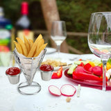 French Fries Basket Stand Tapered Snack Holder Serving Basket for Fries Snacks - Close-Up Angle
