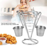 French Fries Basket Stand Tapered Snack Holder Serving Basket for Fries Snacks - Extra Image
