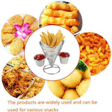 French Fries Basket Stand Tapered Snack Holder Serving Basket for Fries Snacks - Extra Image