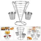 French Fries Basket Stand Tapered Snack Holder Serving Basket for Fries Snacks - Extra Image