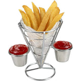 French Fries Basket Stand Tapered Snack Holder Serving Basket for Fries Snacks - Extra Image