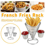 French Fries Basket Stand Tapered Snack Holder Serving Basket for Fries Snacks - Extra Image