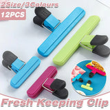 12pcs Plastic Bag Clips Food Storage Sealing Clips Snack Sealer Multi Purpose - Extra Image