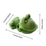 Aquarium Frog Ornament Cute Frog Decor for Fish Tank with Air Bubble Feature - Side View