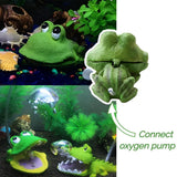 Aquarium Frog Ornament Cute Frog Decor for Fish Tank with Air Bubble Feature - Top-Down View