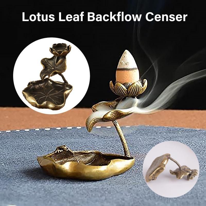 Lotus Flower Incense Holder Flowing Backflow Burner Home Office Decor Ornament