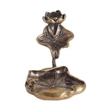 Lotus Flower Incense Holder Flowing Backflow Burner Home Office Decor Ornament - Front View