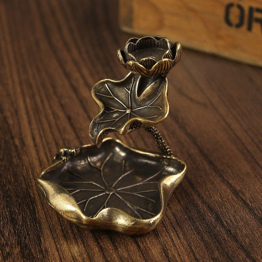 Lotus Flower Incense Holder Flowing Backflow Burner Home Office Decor Ornament