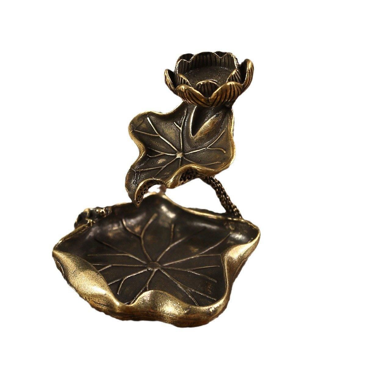Lotus Flower Incense Holder Flowing Backflow Burner Home Office Decor Ornament