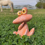 Outdoor Garden Frog Ornament Lawn Statue Animal Decor Resin Craft Sculpture - Green