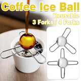 3/4 Forks Stainless Steel Ice Balls Reusable Spherical Whisky Chilling Stones - 4 Forks