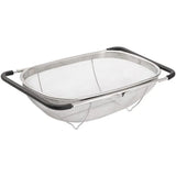 Stainless Steel Telescopic Sink Basket Multi Purpose Fruit Vegetable Strainer - Front View
