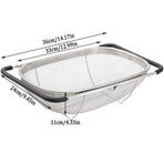Stainless Steel Telescopic Sink Basket Multi Purpose Fruit Vegetable Strainer