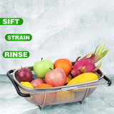 Stainless Steel Telescopic Sink Basket Multi Purpose Fruit Vegetable Strainer - Extra Image