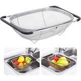 Stainless Steel Telescopic Sink Basket Multi Purpose Fruit Vegetable Strainer - Extra Image