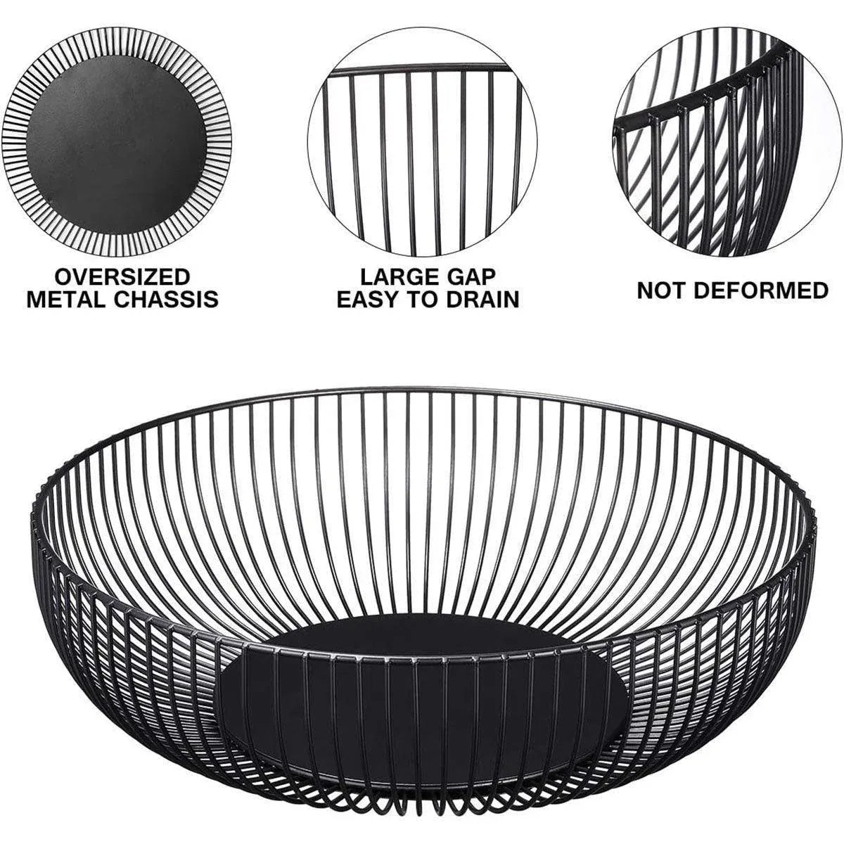 Multi Functional Wire Storage Basket Fruit Vegetable Holder for Kitchen Counter