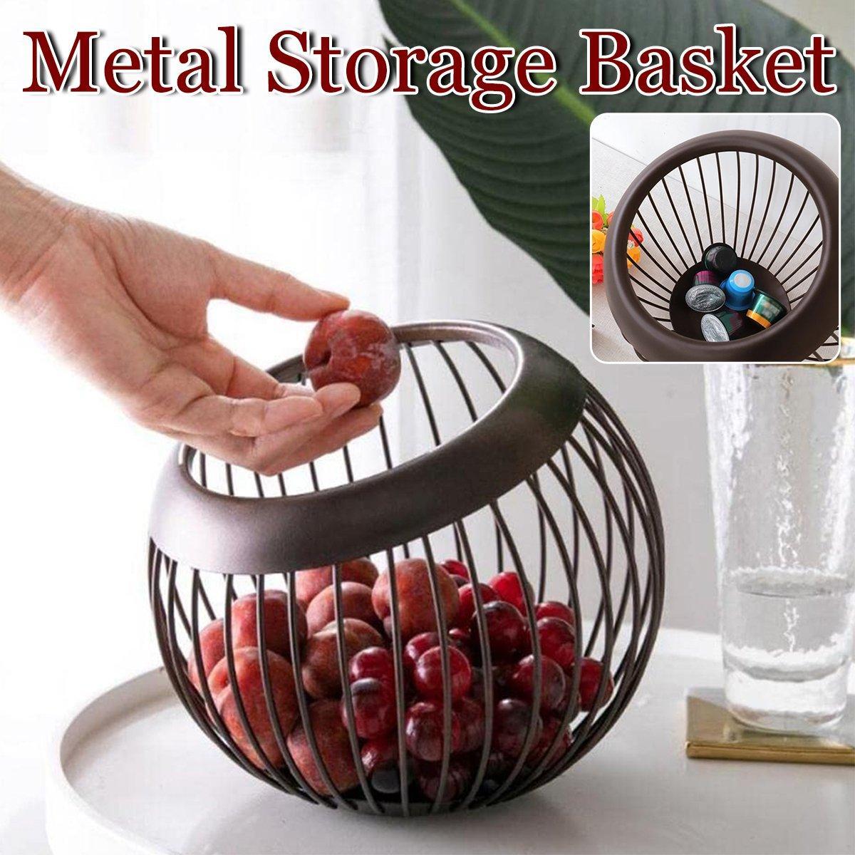 Creative Iron Melon Fruit Basket Capsule Holder Coffee Rack Dried Fruit Storage