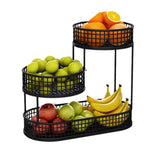 Luxury Multi-Layer Fruit Basket Snack Storage Rack Living Room Coffee Table - Gold - Close-Up Angle
