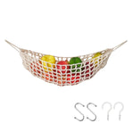 Under Desk Hanging Fruit Basket Kitchen Storage Net Home Organizer for Fruits - White