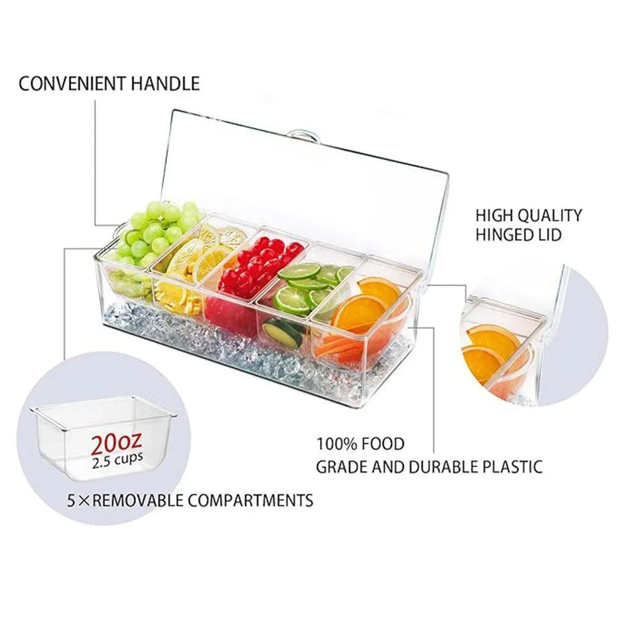 Outdoor Picnic Ice Box Split Salad Plate Fresh-keeping Food Storage Container