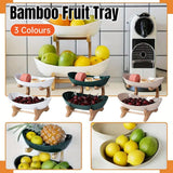 Modern Multi-layer Bamboo Fruit Snack Plate Rack Creative Living Room Plate Rack - Green