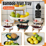 Modern Multi-layer Bamboo Fruit Snack Plate Rack Creative Living Room Plate Rack - White