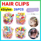 26Pcs Hair Clips Set Snap Bows and Hairpins for Styling and Everyday Use - Fruit and Vegetable ( Without Bottle)