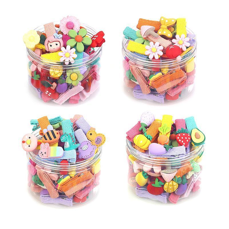26Pcs Hair Clips Set Snap Bows and Hairpins for Styling and Everyday Use - Fruit and Vegetable ( Without Bottle)