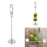 Pet Stainless Steel Bird Parrot Cage Skewer Food Meat Stick Spear Fruit Holder - 12CM - 45-Degree Angle