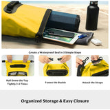 Outdoor Waterproof Dry Bag Roll Top Sack Rafting Swimming Hiking Travel Gear - Yellow - 30L - 45-Degree Angle