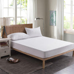 Single 96x200cm Hotel Bedding White Cotton Satin Bedspread - Cotton single jet satin-80x80s
