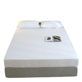 Single 96x200cm Hotel Bedding White Cotton Satin Bedspread - Cotton single jet satin-80x80s - Extra Image