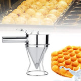 Stainless Steel Funnel Small Octopus Balls Tools With Rack Cupcakes Baking Dispe - Low Angle