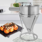 Stainless Steel Funnel Small Octopus Balls Tools With Rack Cupcakes Baking Dispe - Extra Image