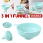 3 in 1 Multi Function Plastic Funnel Set Food Grade for Cooking Baking Liquid